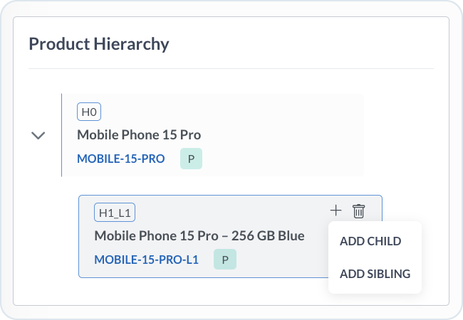 Variant hierarchy - add sibling