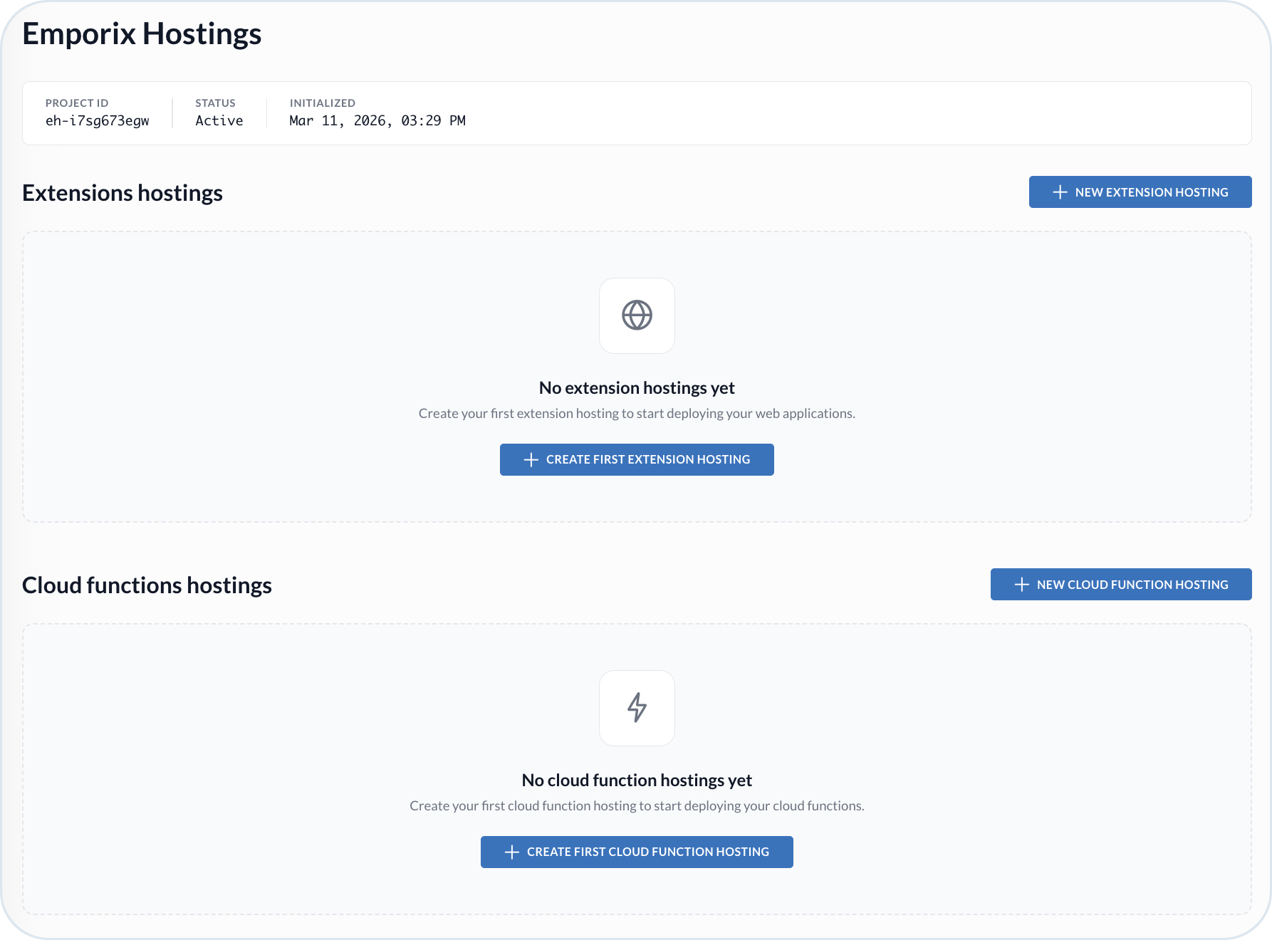 Hosting initialized
