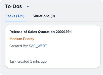 SAP To-Dos task for releasing the quotation