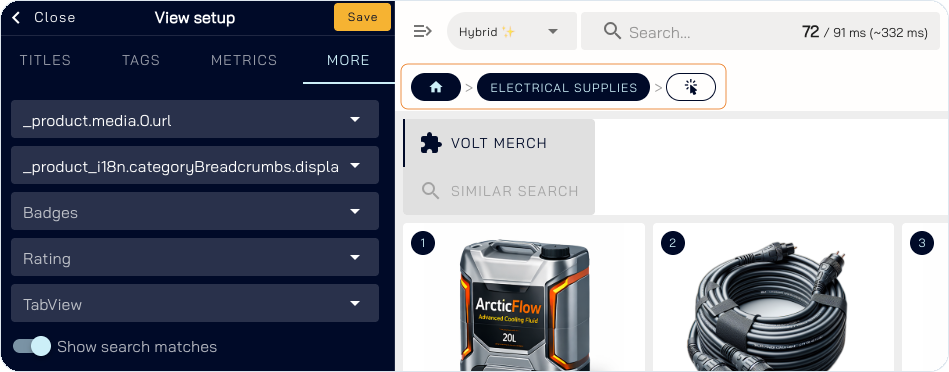 Explore More settings for image and category fields