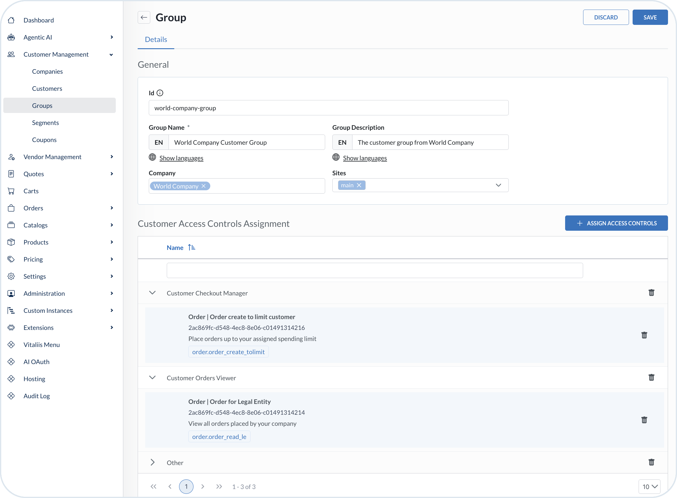 Create a customer group
