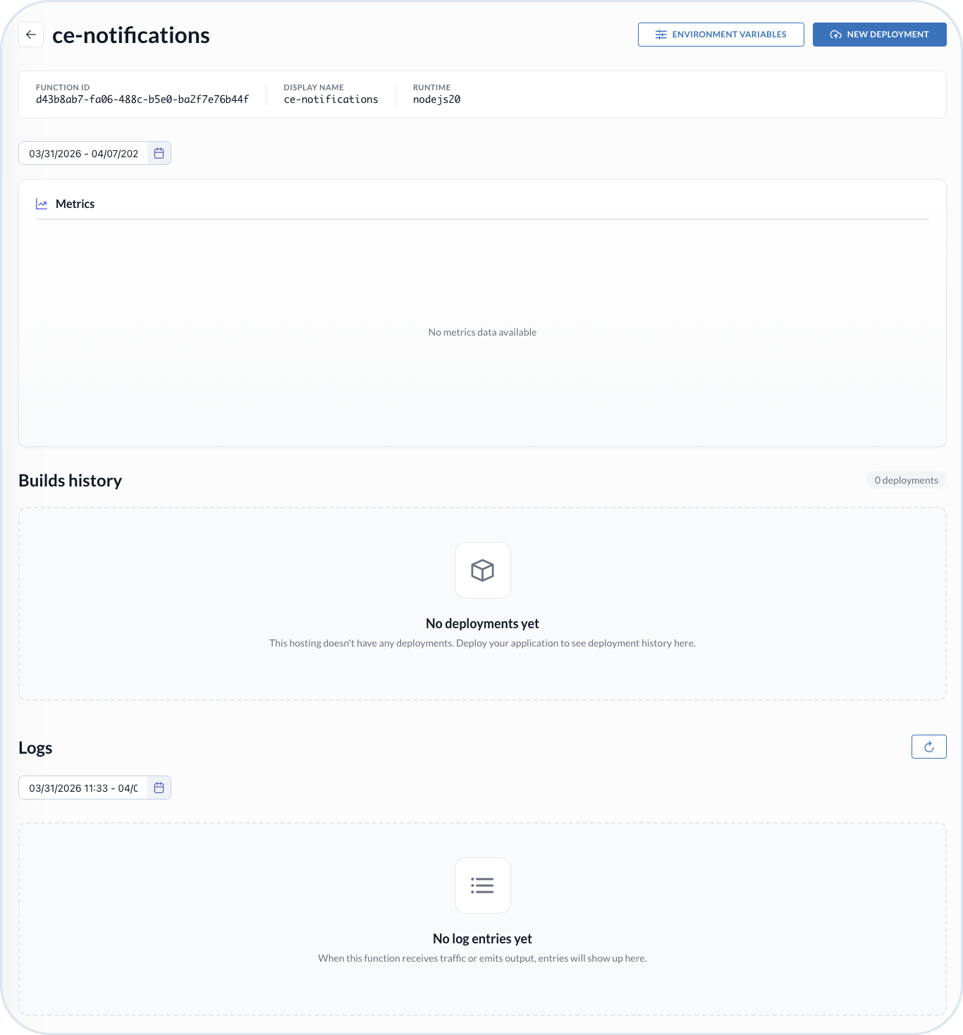 Cloud function hosting details